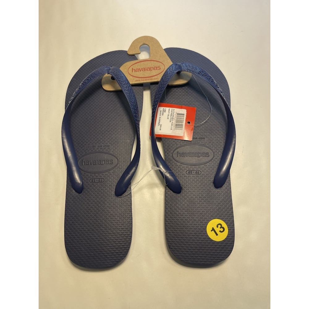 Havaianas Flip Flops Brazil  Beach Summer Sandals Navy Men's Size 13 NWT
